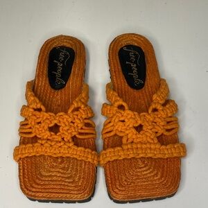Free People Vibrant Orange Knotted Sandals